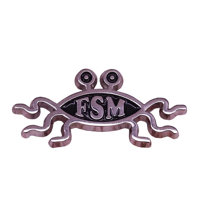 Flying spaghetti monster enamel pin FSM pastafarian badge funny Atheist gift food brooches