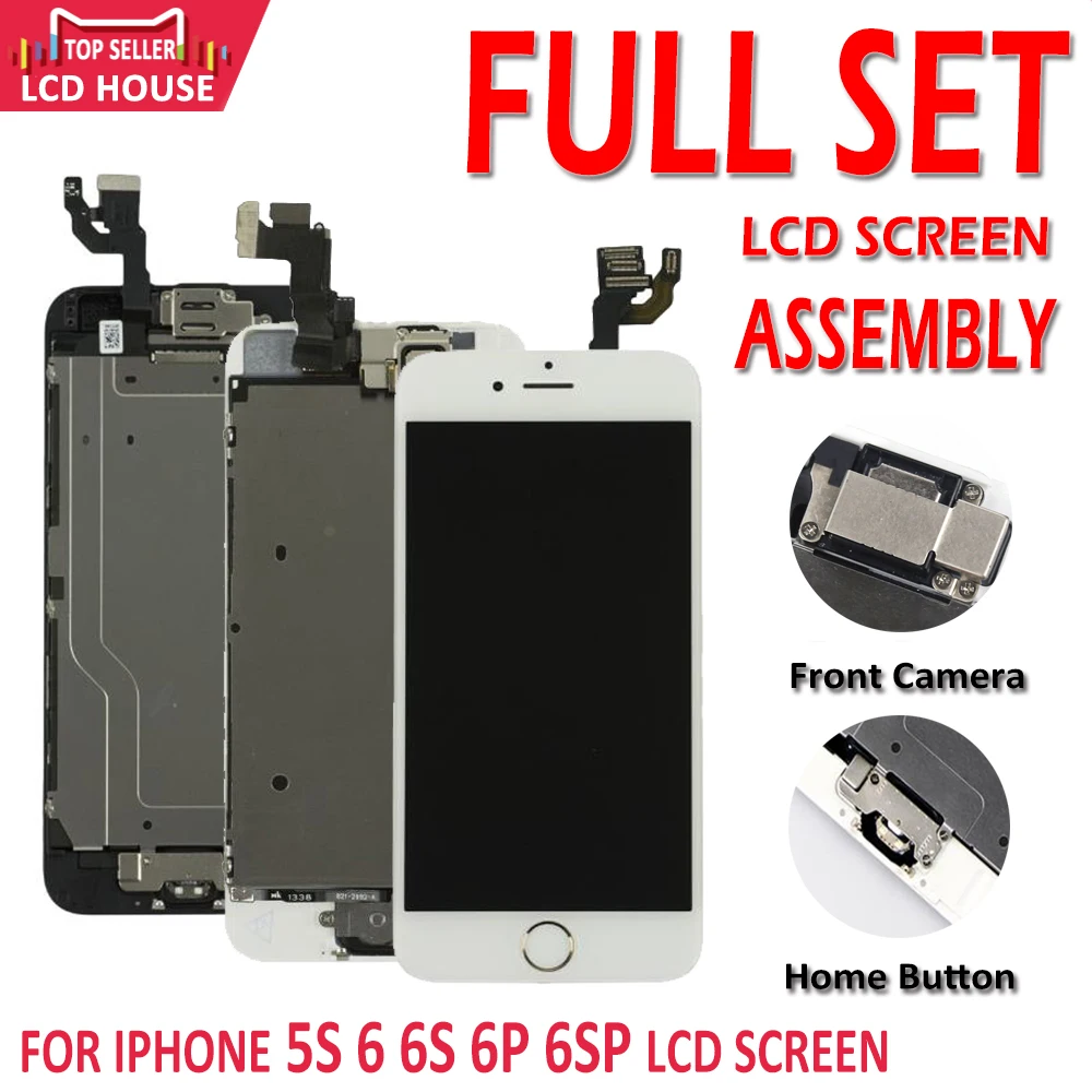 

AAA LCD Display for iPhone 5S 6 6S Plus 6P 6SP Screen Full Set Assembly Touch Digitizer Complete Replacement with Front Camera