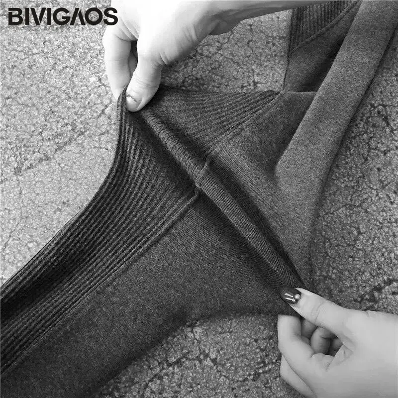 BIVIGAOS New Women Leggings Korean Thread Cotton Stitching Legging Pants Workout Leggings Micro Pressure Slim Pencil Pants Women