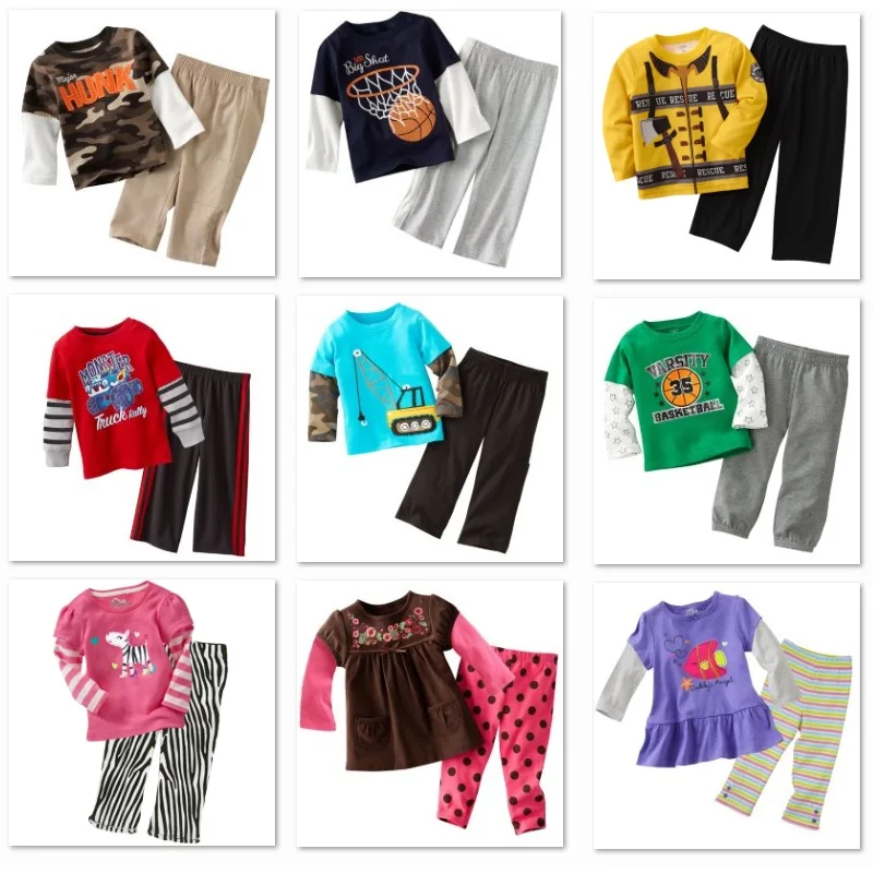 2020 Spring Boys Clothes Set Crane Kids Tees + Trousers 100% Cotton Children Sport Suit Sets T-shirts Pant Tracksuits