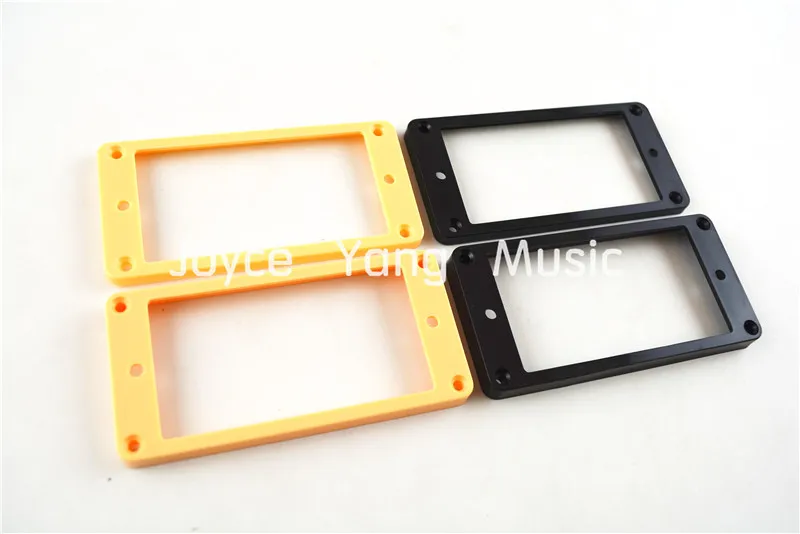 Niko 4 pcs Cream Hitam Plastik Datar Humbucker Pickup Bingkai Cincin Pemegang Pemasangan 5*7/7*9mm