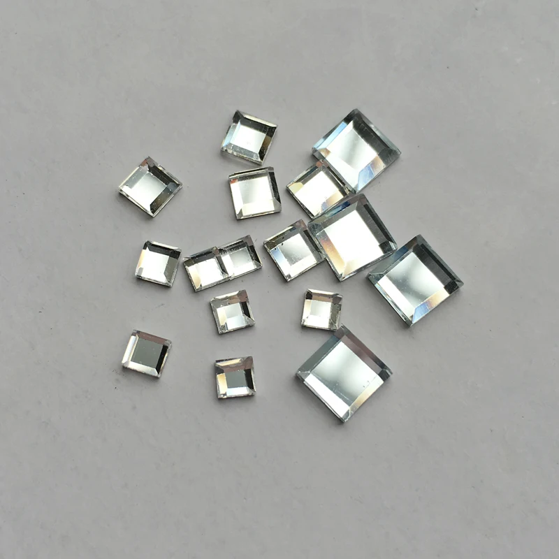 Square Crystal 3mm 4mm 5mm 8mm 3D Designs Glass Nail Decorations Rhinestones For DIY Nail Art flat-bottomed Stones Decorations