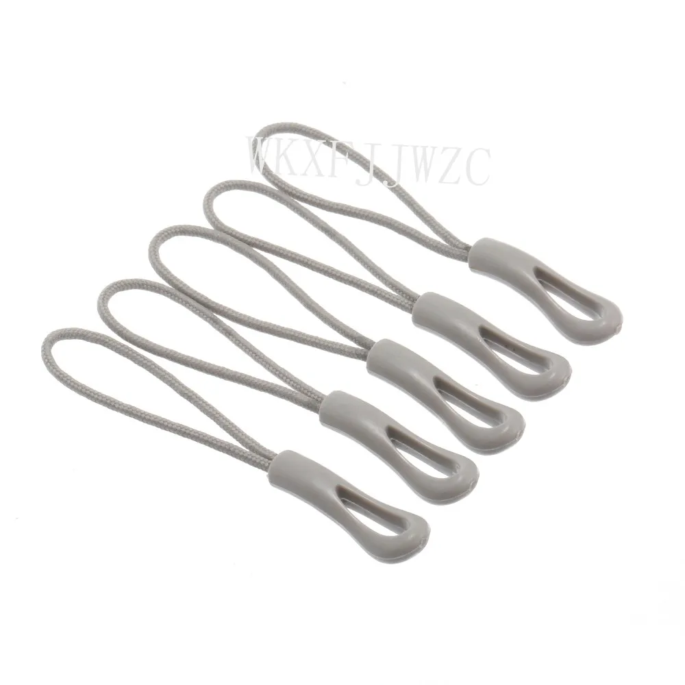 20pcs Light Grey Zipper Pulls Strong Hollow Nylon Cord with  Rubber Gripper Pull To Fit Any Zipper Materials-Zipper Fixer