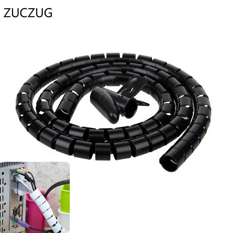 

ZUCZUG NEW 1M/3.2ft Flexible Spiral Tube Cable Organizer Wire Wrap Cord Protector Wire Storage Pipe Cable Winder