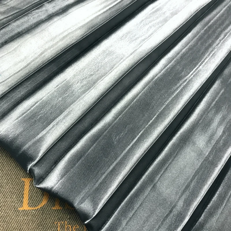 

2 meters 150cm 59.05" width pencil gray accordion large pleated faux silk satin fabric for dress skirt MM424