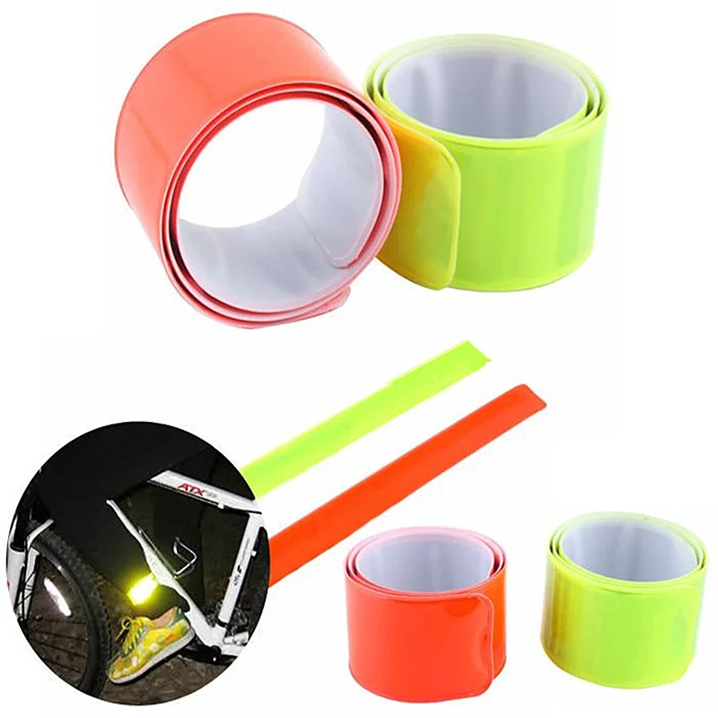 Practical Riding Cycling Bicycle Safe Reflective Safety Pant Band Strap Leggings Belt Wristbands Curly Warning Reflective Strips