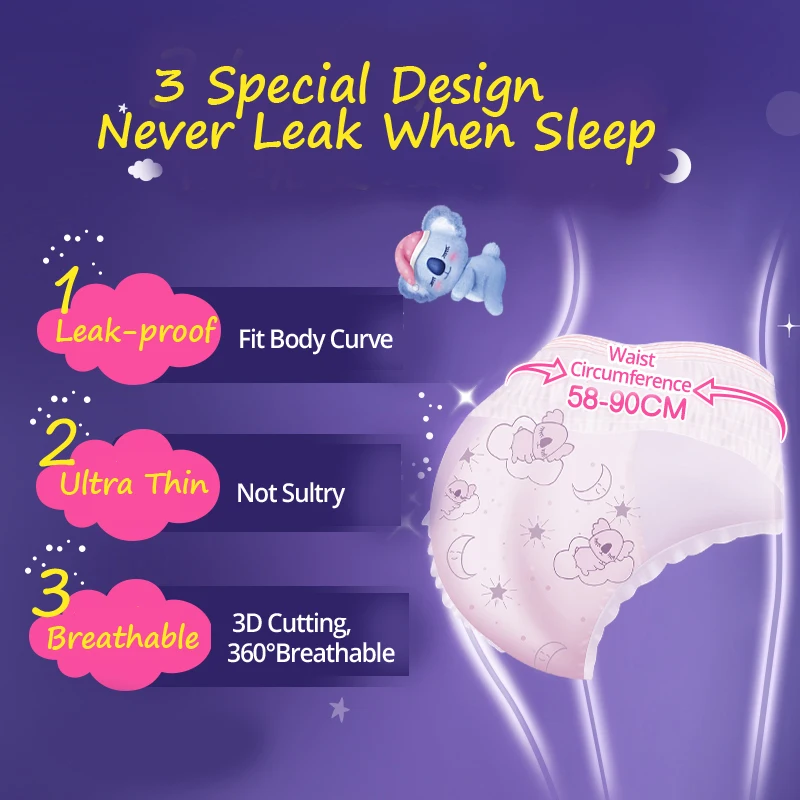 S-M Super Thin Whisper Koala Incontinence Underwear Sanitary Napkin Tampons Menstrual Cup Fits close to body Super-absorbent