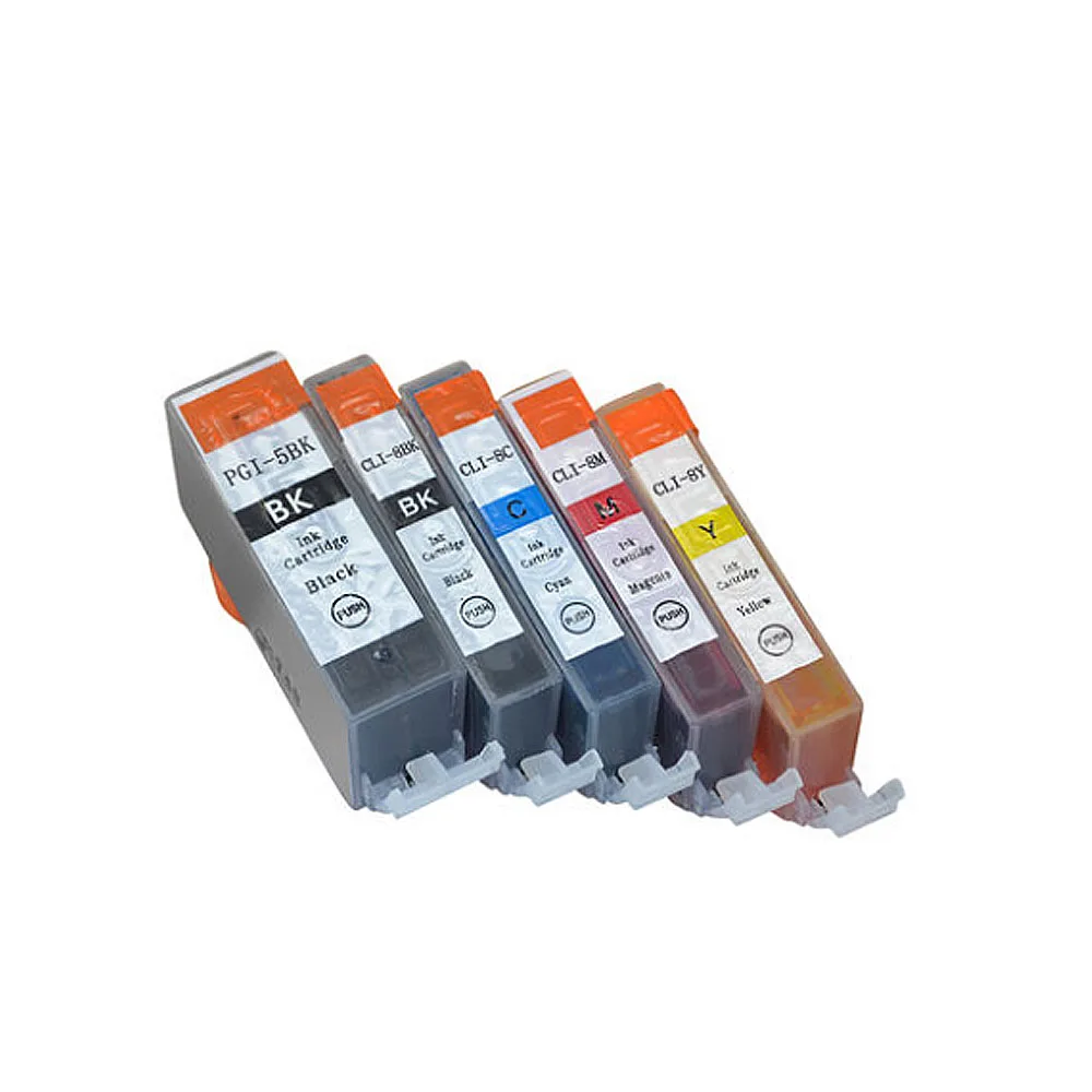 5pcs Compatible Ink Cartridges PGI-5 CLI-8 PGI5 CLI8 for Canon PIXMA iP4200 iP4300 iP4500 MP500 iP5200 MP530 MP600 MP610 MP800