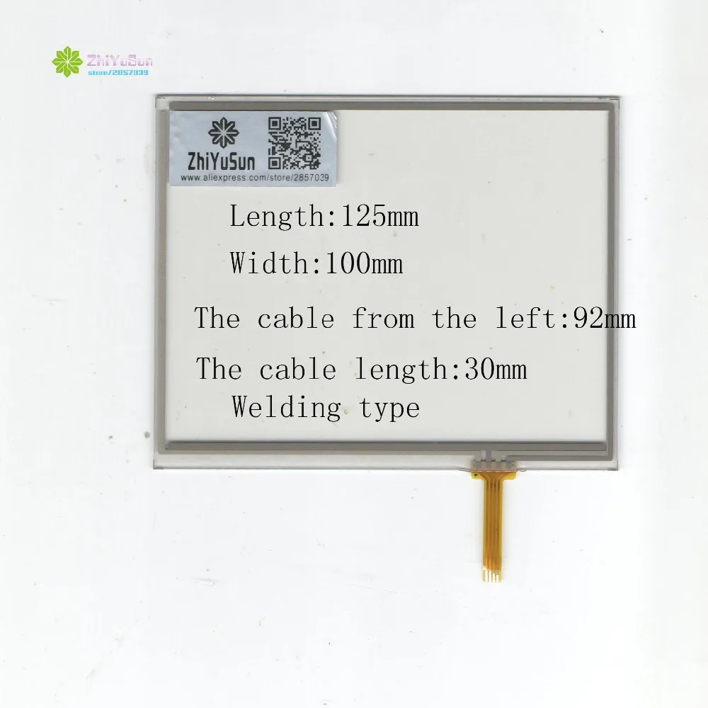 

ZhiYuSun 5.7Inch 125mm*100mm 4Wire Resistive TouchScreen Panel Digitizer The cable is welding type this is compatible 125*100