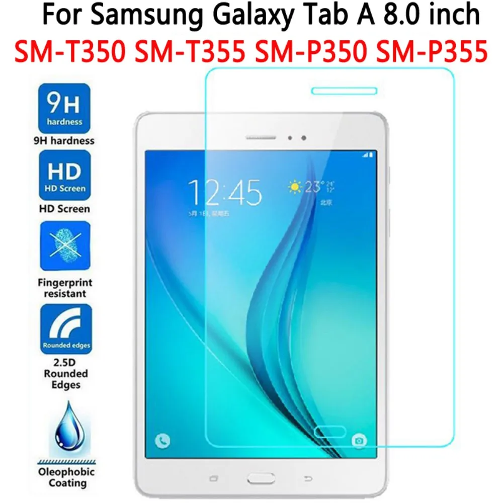 

2PCS 9H Tempered Glass for Samsung Galaxy Tab A 8.0 SM-T350 SM-T355 Screen Protector for Samsung Galaxy Tab A 8.0 P350 P355