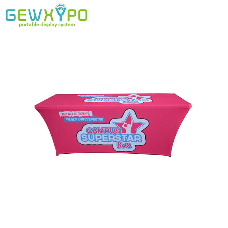 Trade Show Booth 6ft Spandex Table Cloth With Four Sides Full Color Printing,Stretch Table Cover/Table Cloth Custom Printing