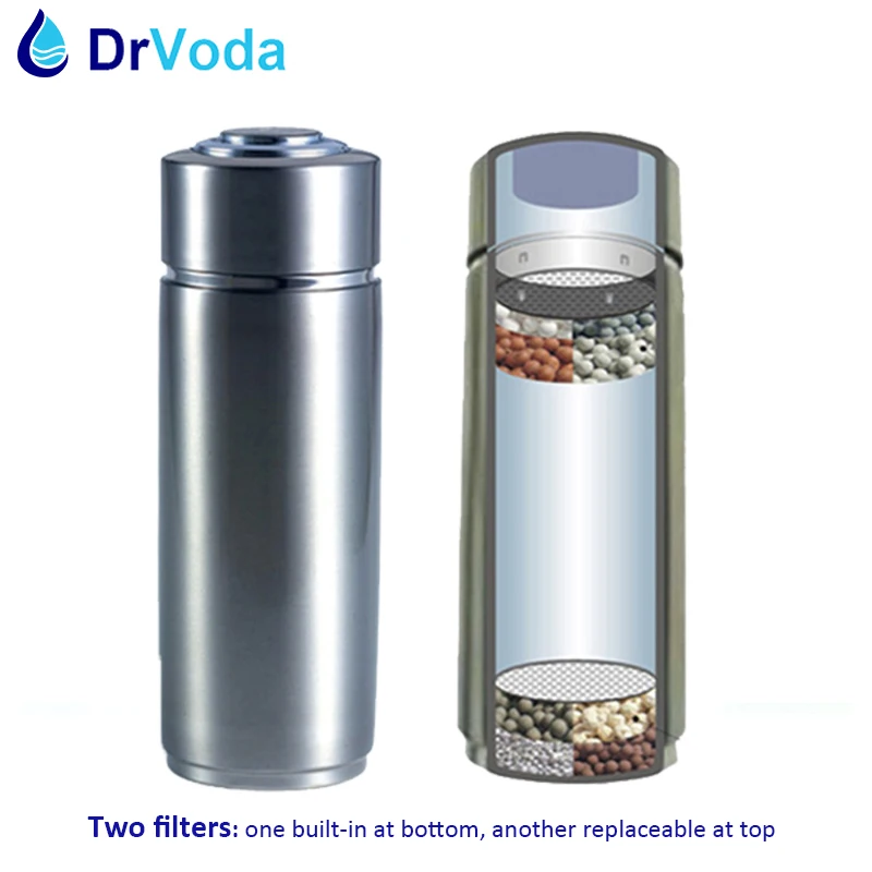 pH 9.5 304 stainless Nano Energy Portable Alkaline Water Bottle Flask Anti-oxidant ORP alkaline Water Filter Ionizer