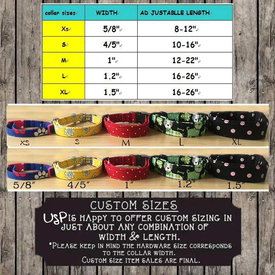 Collare per cani in cotone rosso e nero con Set di XS-XL