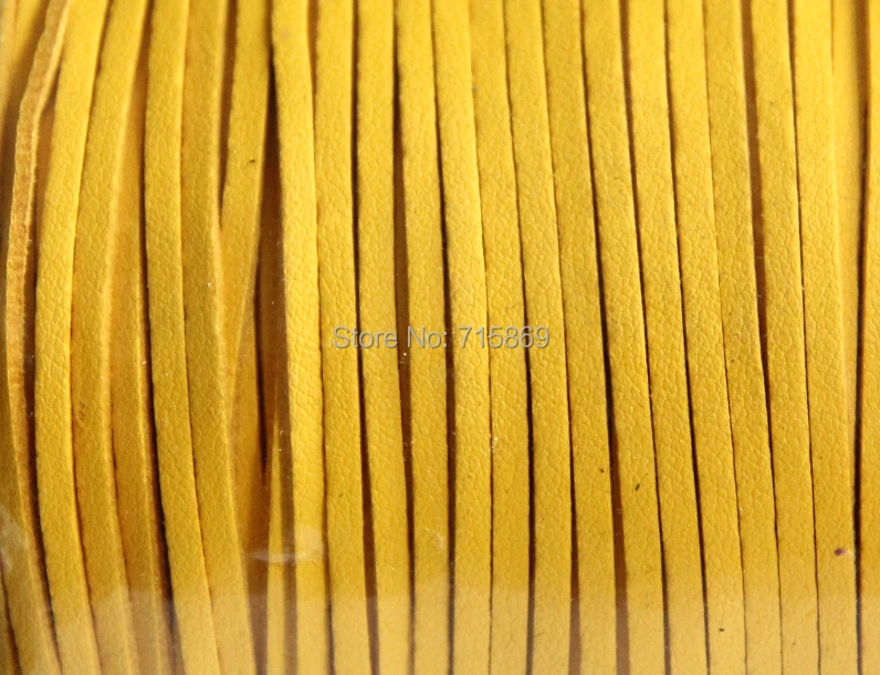 

Free Ship 100 Meters 10mm Yellow Color Flat ONE SIDE Leather Flat Faux Suede Leather Cord