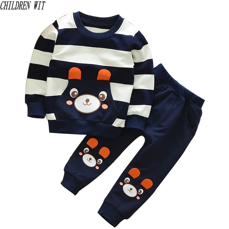 

2017 Spring&Autumn New cotton Casual Cartoon Children Clothing Sets Boys Clothes / Girls Clothing Sets 2-5 Years Kids Clothes