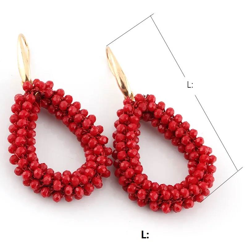 Sehuoran Dangle Earrings For Woman Big Long Earing Drop Earrings Handmade Braided Crystal Earrings Bohemian Style New Statement