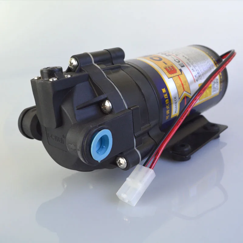 

E-Chen EC-204-400A RO Booster Pump 400GPD Electric Diaphragm Pump 24V DC 2.6LPM@70SPI for Pressure Flucctuation Water Treatment