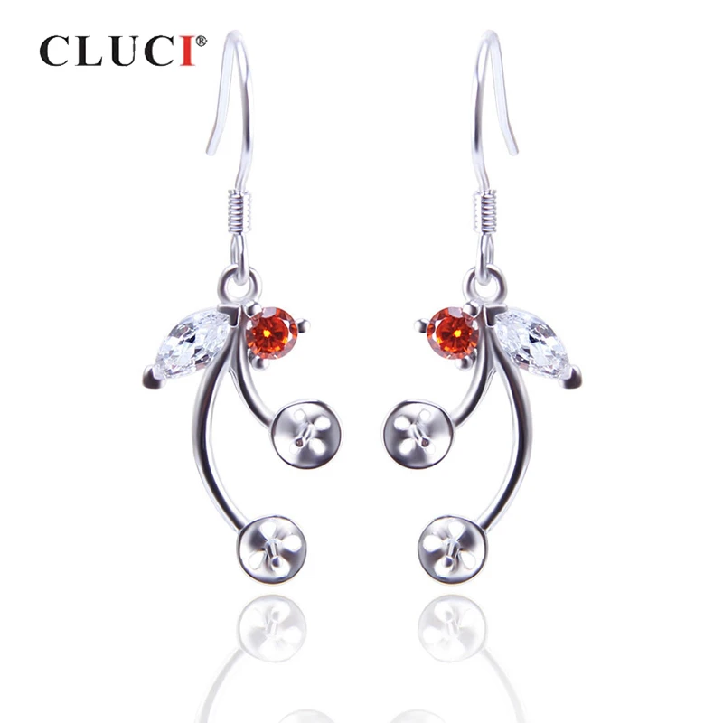 CLUCI-pendientes de gota de Plata de Ley 925 para mujer, aretes de flores y perlas, plata 925, circonita, joyería fina SE070SB