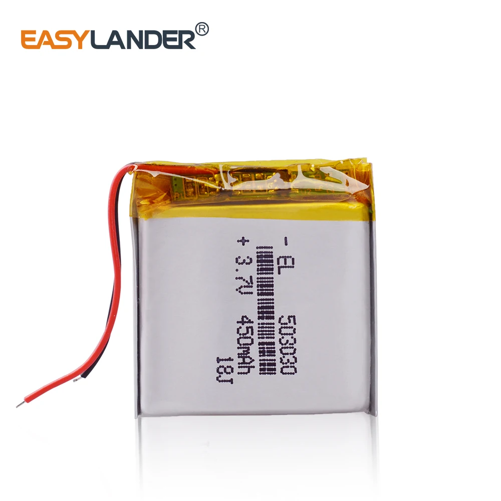 503030 3.7v 500mah 453030 Lithium Polymer Rechargeable Battery for recorder video CAR DVR Mp3 DVD Camera GPS bluetooth speaker