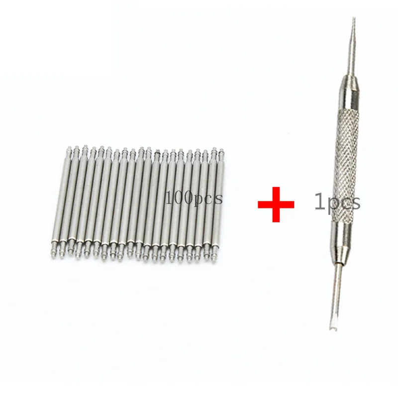 100pcs+1 tool Stainless Steel Watch Band Strap Spring Bar Link Pins Remover New Silver 12mm 14mm 16mm 18mm 20mm 22mm 24 26 28mm