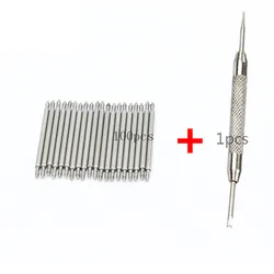 100pcs+1 tool Stainless Steel Watch Band Strap Spring Bar Link Pins Remover New Silver 12mm 14mm 16mm 18mm 20mm 22mm 24 26 28mm