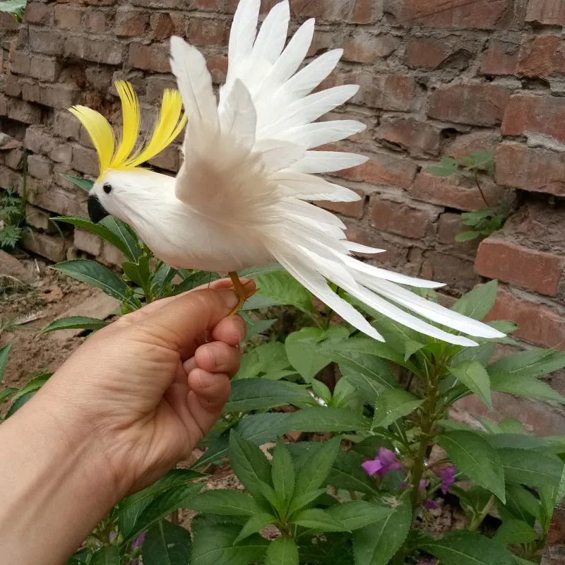 real life Bird white feathers parrot model about 20x25cm spreading wings Cockatoo garden decoration prop toy gift h1479