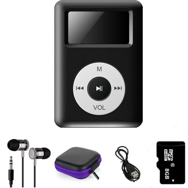 Mini Clip MP3 Player with Micro TF/SD Card Slot Sports MP3 Music Player +USB Data Line+earphone Sport + Storage Box+Memory Card