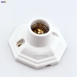 IWHD Portalamparas Vintage Lamp Holder E27 Socket Lamp Base For Table Lamp Douille Fitting E27 Bulb Holder Lampholder Creamic