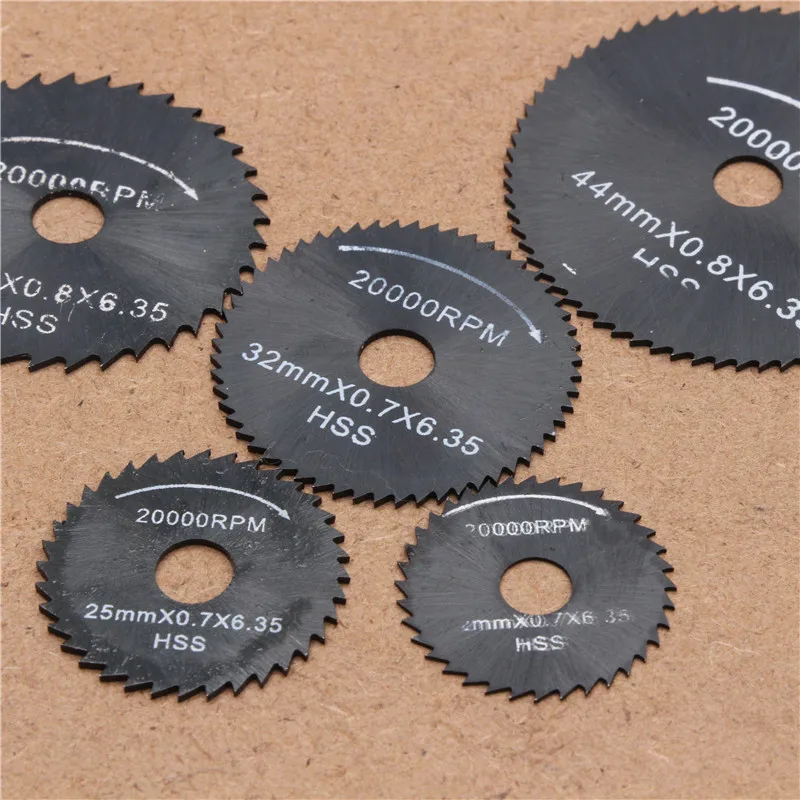 6PCS HSS Rotary Tool 22/25/32/35/44/50mm Circular Saw Blades For Dremel Metal Wood Cutting Discs Drill Mandrel Cut off