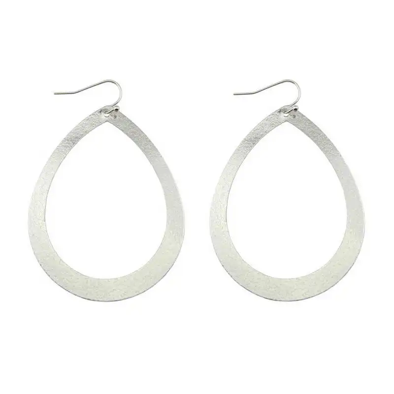 New Metallic Hollow Open Teardrop Statement Earrings Trendy Chic Jewelry Wholesale