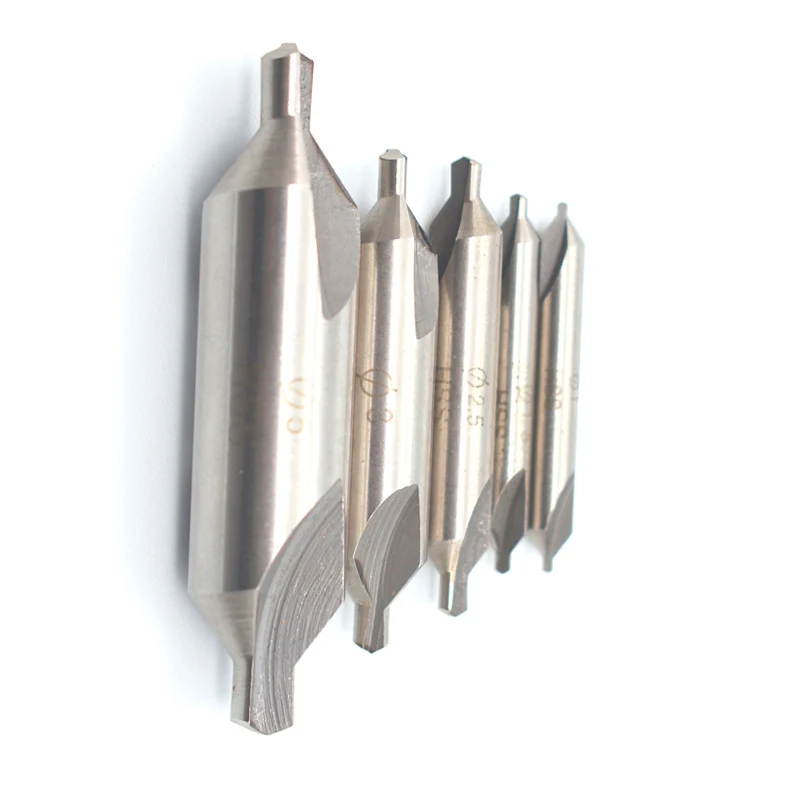 60 Degree Bit HSS Combined Center Drills Countersinks Set Tool 5 Pcs/set