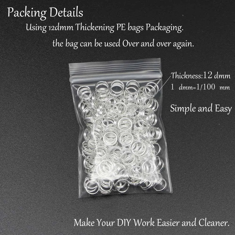 20-200 Teile/beutel 4-25mm Offene Binderinge Doppel Schleifen Split Ringe Anschlüsse Für Diy Schmuck Machen Erkenntnisse zubehör Liefert – Detail 12