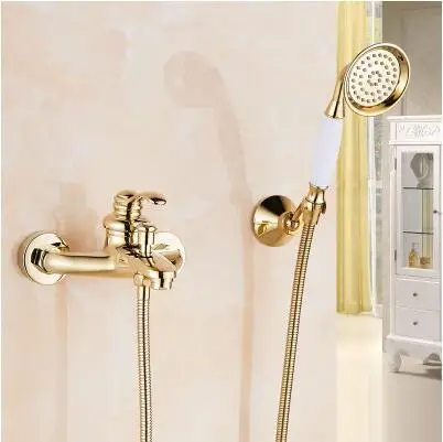 High Quality Gold shower faucet, titanium gold bath & shower faucet set bathroom shower faucet, water saving bathtub faucet