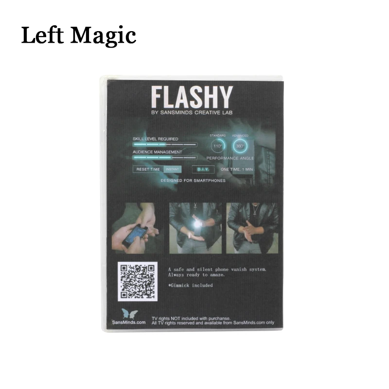 Flashy (DVD+Gimmick)  By SansMinds Creative Lab Magic Tricks Close-Up Card Phone Disappear Magic Props  Street Stage Magic