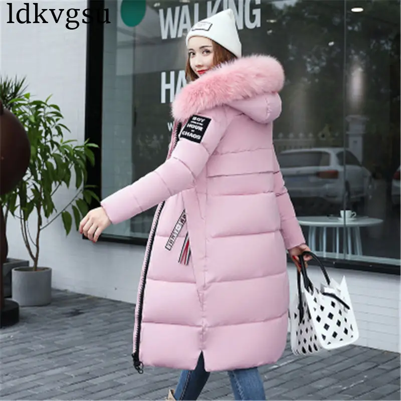 2023 New Winter Coat Woman Jackets Large Fur Warm Long Hooded Parkas Female Overcoats Winter Jacket Women Cotton Clothing  70301