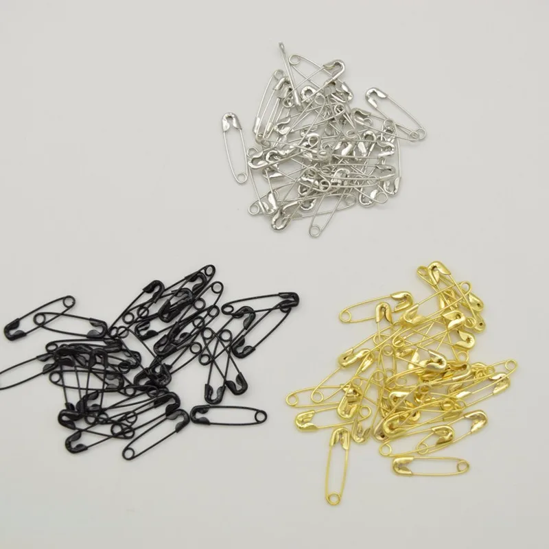 1000 pcs three colors small nickel plated safety pins 4/5'' length (18mm) wholesales for garment hang tag