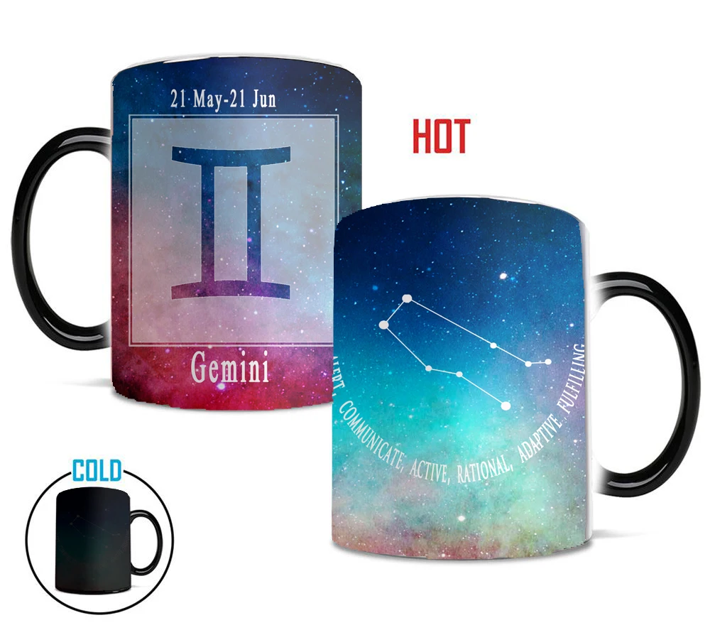 12 constellations Magic Starry Sky mugs heat changing color Tea Cup coffee mug best gift for your friends or kids