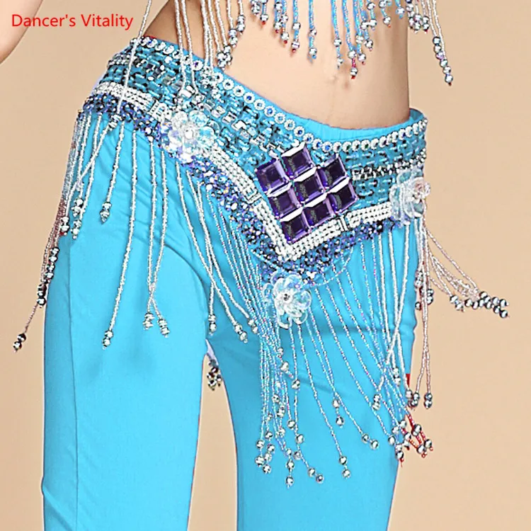 2018 New Belly Dance Coin Belt Tribal Costume Rhinestone Belt Belly Dance Waist Belt On Sale