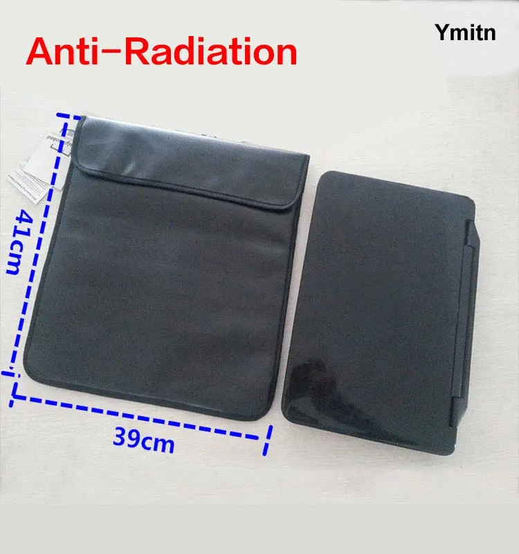 New Ymitn Double layer PU Bags RF Signal Blocker Anti-Radiation Shield Case Pouch 41x39cm for Large phone/computer