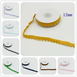 12 MM Pom Pom Döşeme Topu Fringe Şerit DIY Dikiş Aksesuar Dantel Elastik Ev Partisi Dekorasyon Için