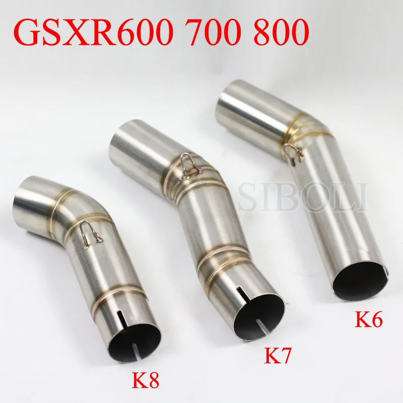 GSXR 600 700 800 K6 K7 K8 Motorcycle Exhaust Link Middle Pipe For SUZUKI GSXR600 GSXR700 800 Slip-on Tube AK109