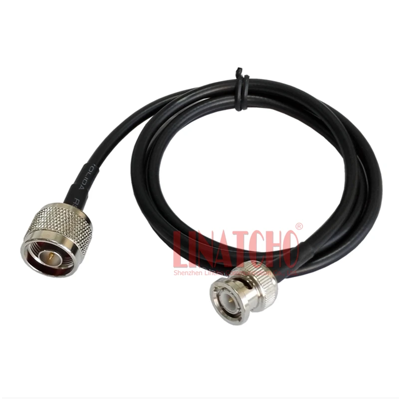 1 Meter 50ohm Coaxial RG58U Antenna Extension Jumper Cable N Male to BNC Male Connector