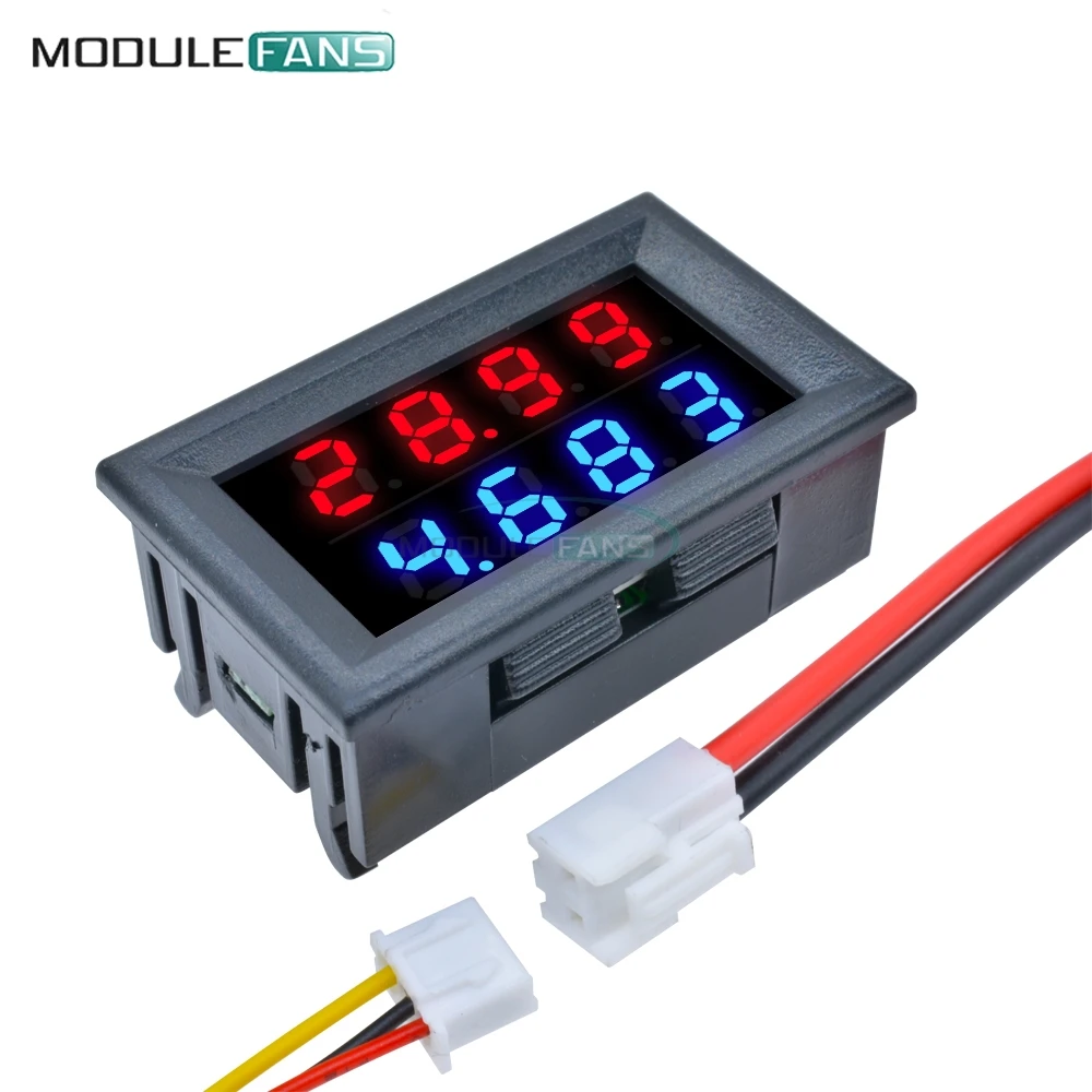 DC 100V/200V 10A Digital Voltmeter Amperemeter 5 Drähte Spannung Strom Meter Netzteil Rot Blau LED dual Display 4 Bit 0,28 Zoll – Detail 4