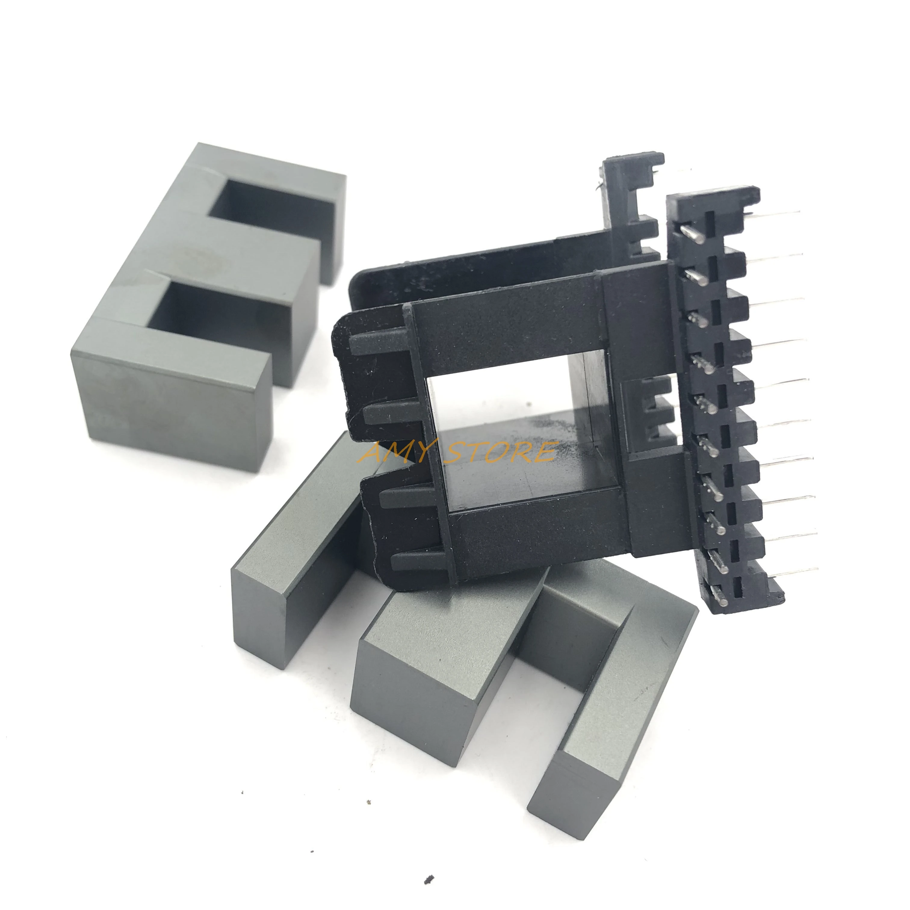 EE55 EE Type (10+10) 20Pins High Frequency Transformer Ferrite Magnetic Core Horizontal Coil Former