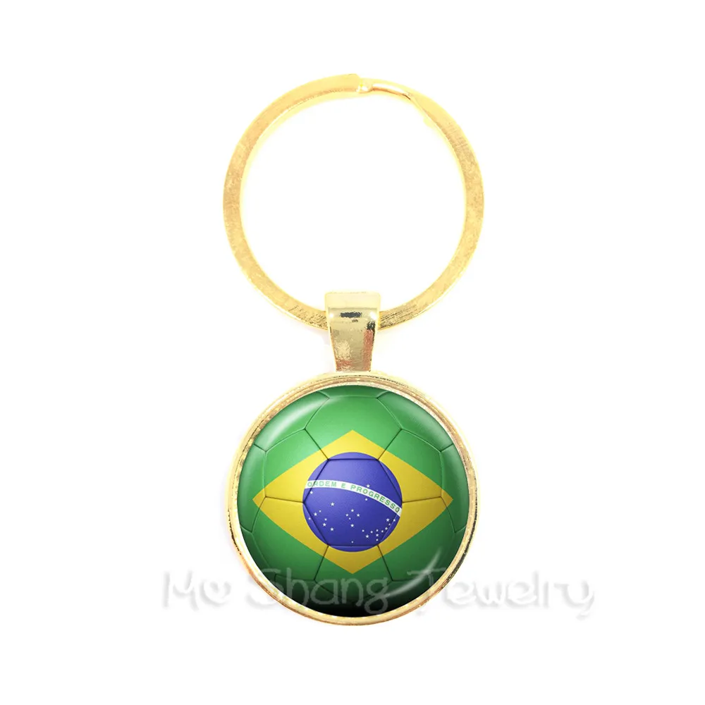 World Cup Key ChainsBrazil/Morocco,Peru,Mexico Croatia Nation Flag Football Pattern Keyring For Football Fans Souvenirs