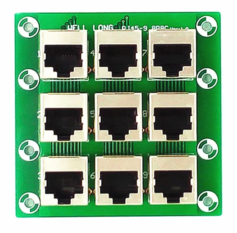 High Quality RJ45 8P8C Jack 9-Way Buss Breakout Board,Terminal Block Connector--10pcs/lot