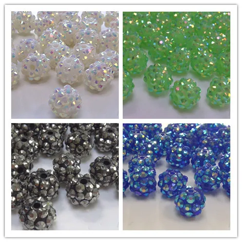 loose bracelet+Free Shipping+Gift.10*12 mm White Green mixed 4 Color loose DIY Resin crystal  Beads fit Basketball Wives.