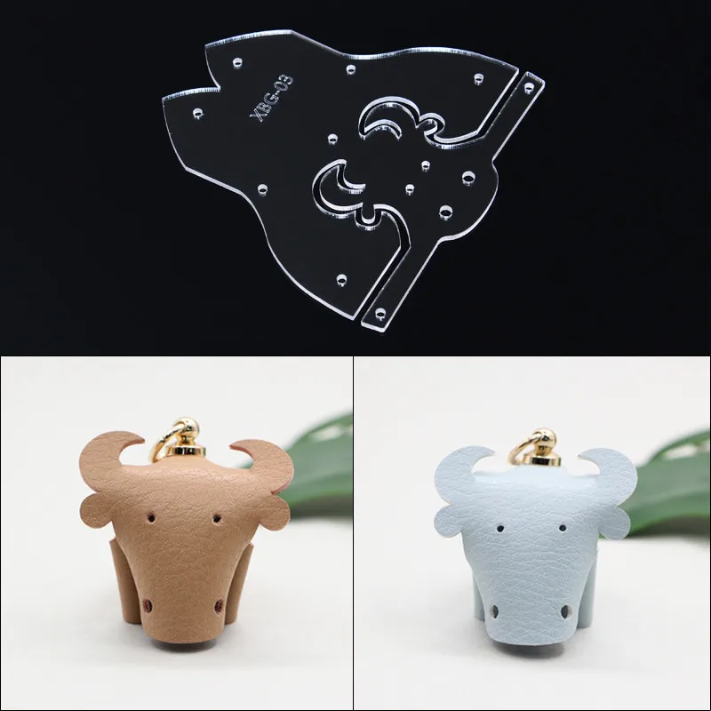 1Set DIY Elephant Leather Craft Keyring Keychain Acrylic Stencil Template Drawings