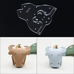 1Set DIY Elephant Leather Craft Keyring Keychain Acrylic Stencil Template Drawings