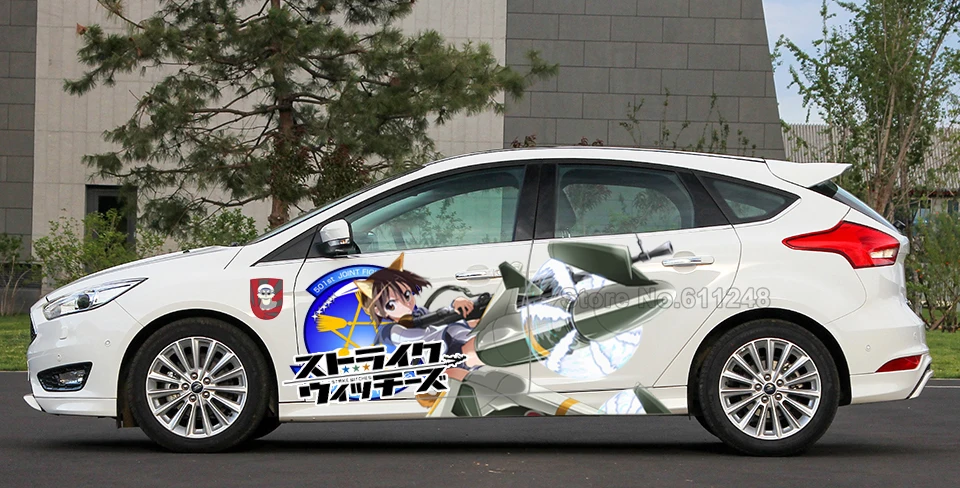 รถจัดแต่งทรงผมสติกเกอร์ญี่ปุ่นAnime STRIKEแม่มดไวนิลสติกเกอร์กีฬาDecals Auto Body Racing Decal ACGNสีรถ